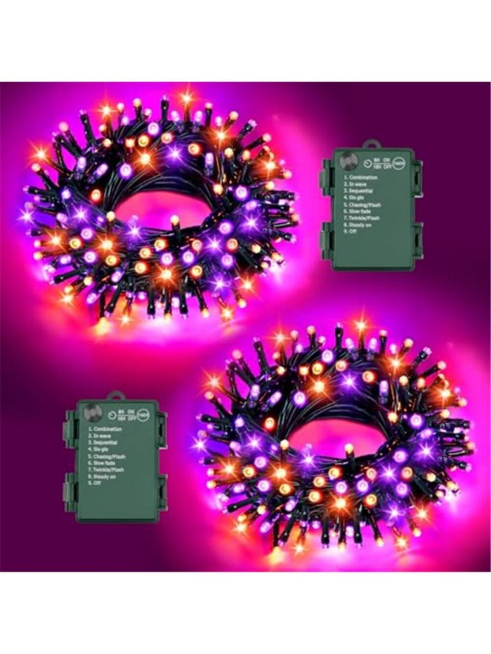 Halloween Lights String Total 100LED Battery Operated Outdoor 8 Modes with